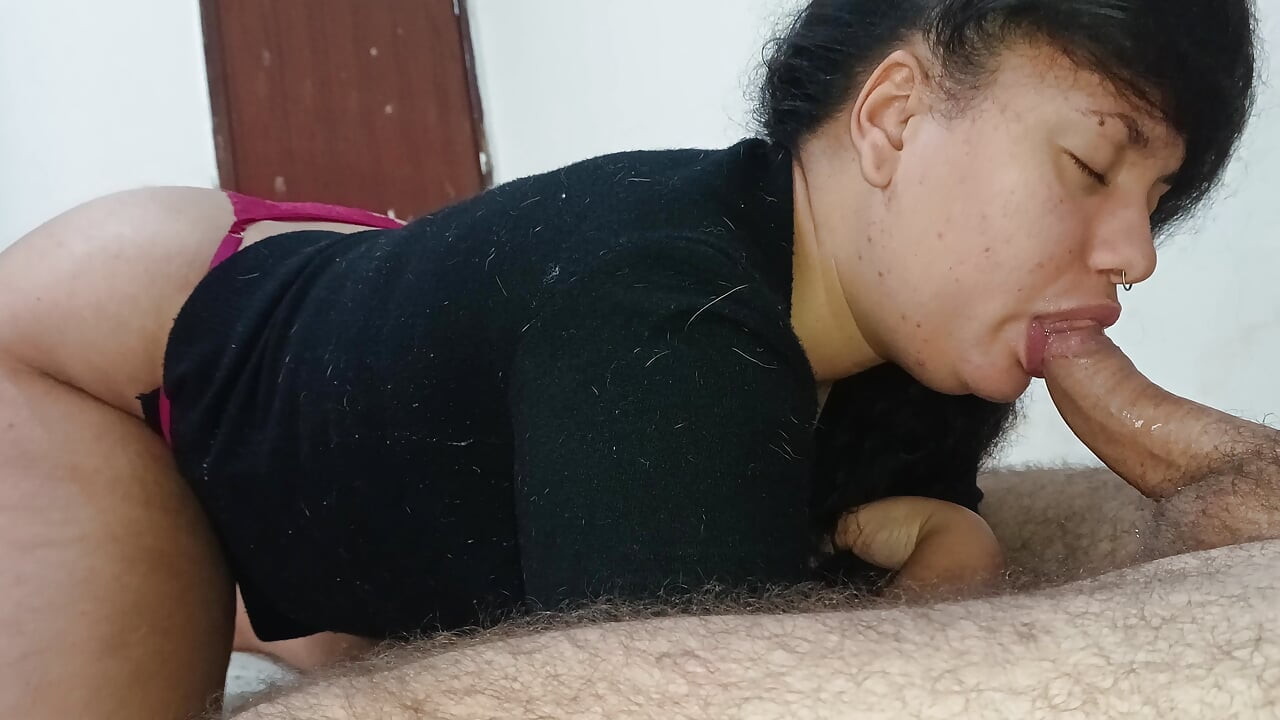 SHE SUCKS HARD ON THIS COCK, SHAKING AND DEVOURING IT WITH HER BLOWJOB