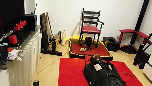 Lave in Leather Sack Part 1 - MILF Domina Teases Bound Cock Edging Denial BDSM