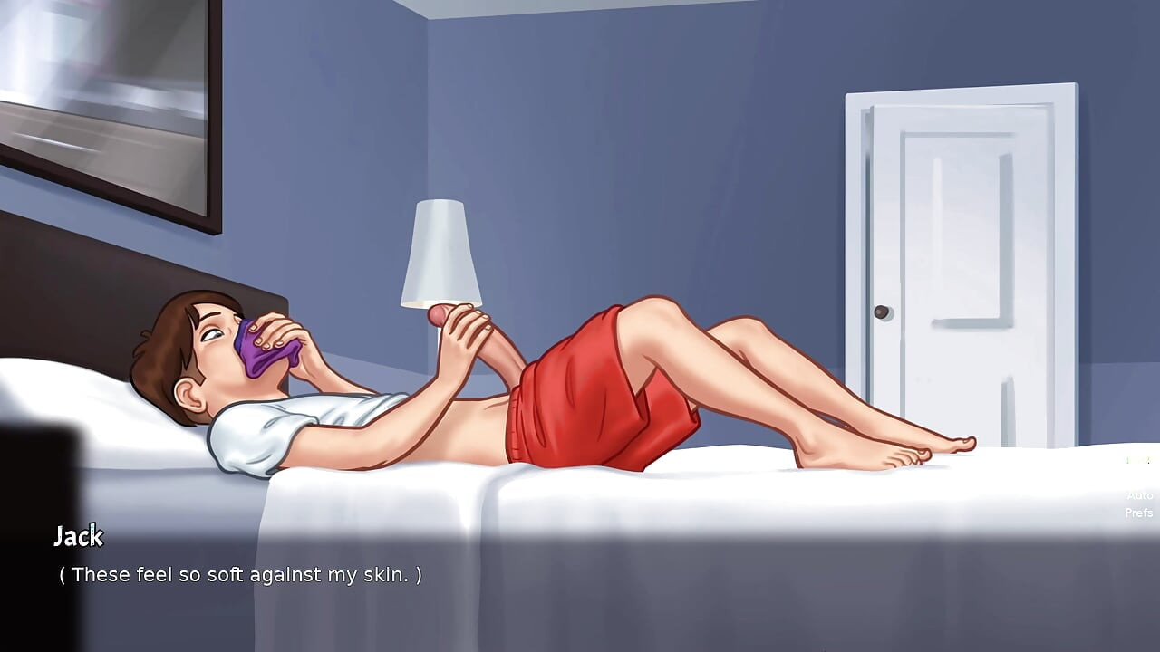 Stepson sniffs her Stepmom Panty while masturbating (Summertime Saga)