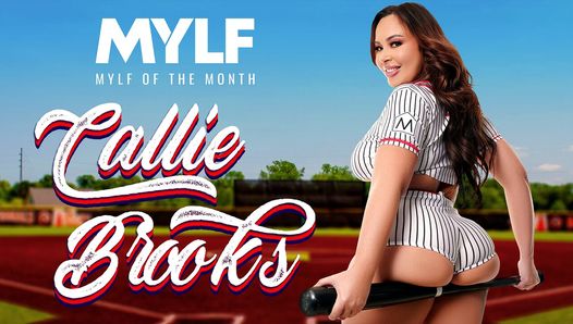 Mylf of the Month - callie Brooks 偷窥她的性生活并骑乘幸运的鸡巴