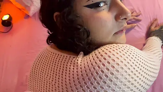 Colombian gothic slut bitch fucks her stepbrother until she makes him cum in her big ass