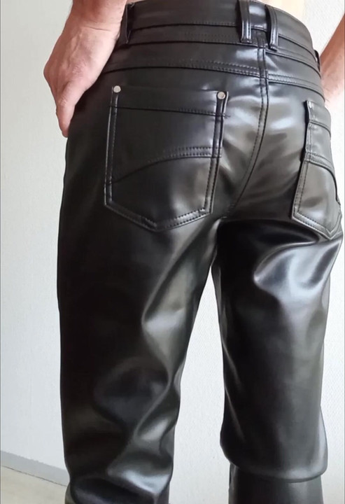 Faux leather trousers
