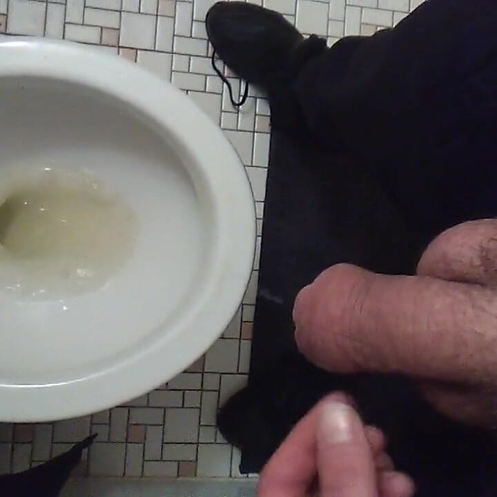 Taking a Pee While Partly Shaved