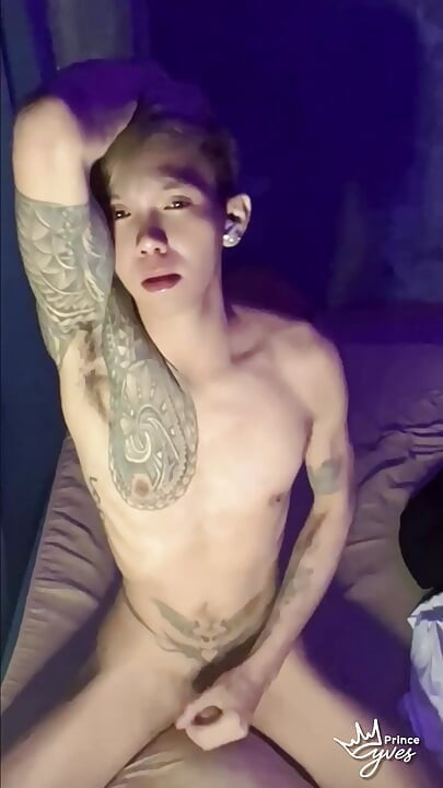Filipino Inked Horny Twink Teasing and Masturbating Until He Cums