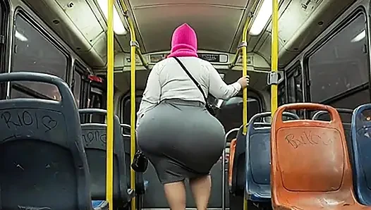 "Masked Secretary BBW Gets Ass Pressed on Crowded Public Bus"