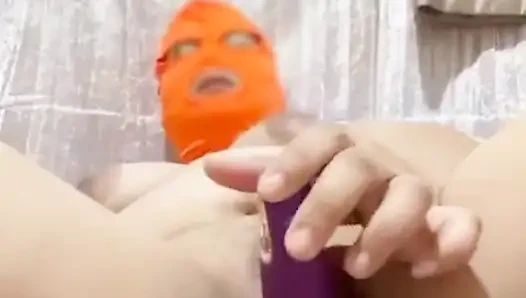 Wife watches our sex video while she does dildo