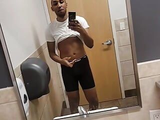 Miguel Brown in mirror abs boxers shirt black video 13