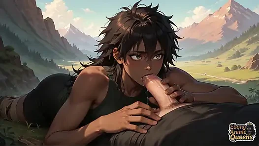 Zenci tanrıça açık havada sakso çekiyor! Çıplak, sürtük, seksi ve ateşli!