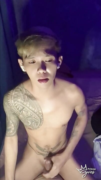 Filipino Inked Horny Twink Teasing and Masturbating Until He Cums