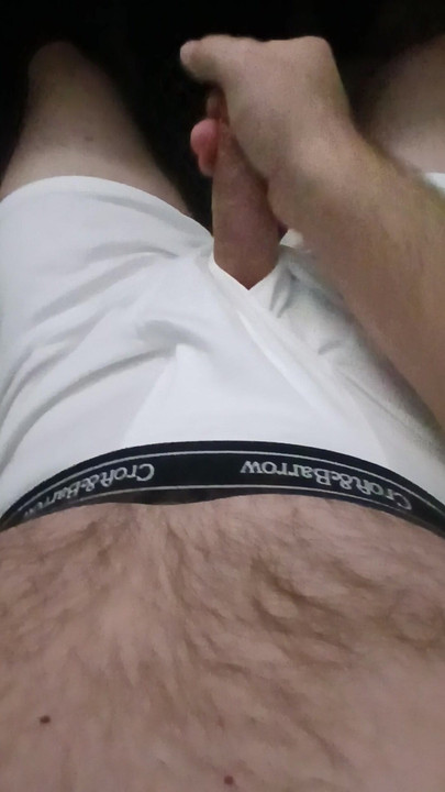 Jerking in white Croft & Barrow boxerbriefs