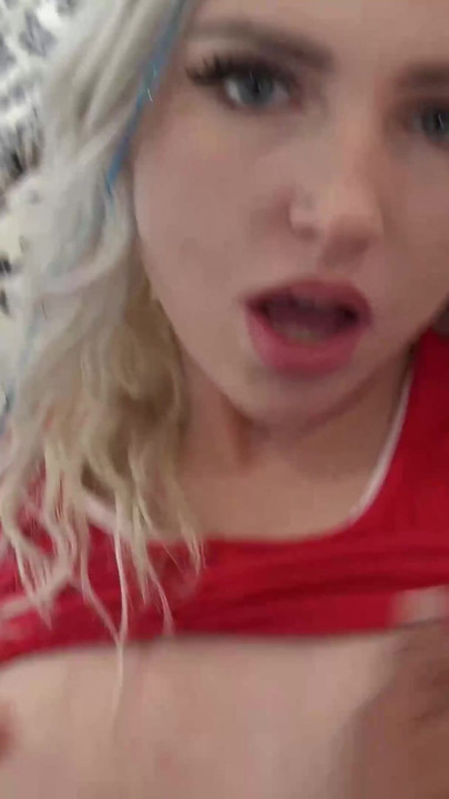 Horny amateur babe Britt Blair sucks your cock then fucks you to a sexy creampie | Clip 1