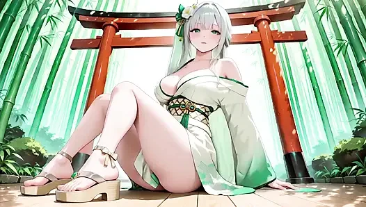 Geisha si cewek rambut perak di kamar tidur! Cewek sange ini lagi asik memeknya dengan malas-malas!