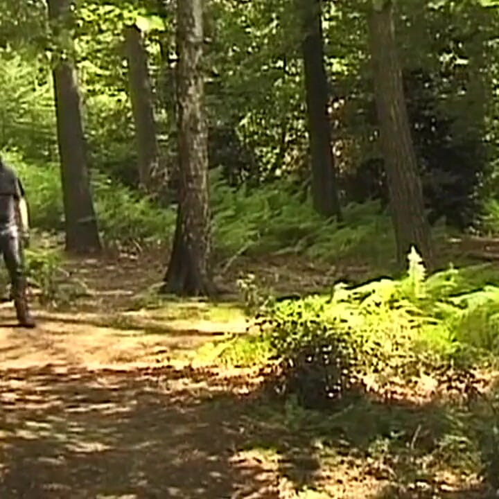 Gemaskerde man bindt rijpe milf vast voor dildo-spel buitenshuis