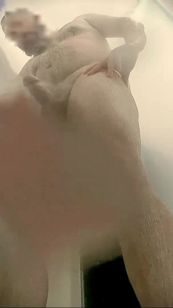 Memorable moment from "Spycam Catches Dad Jerking Off In Shower - Big Cumshot - SlugsOfCumGuy"