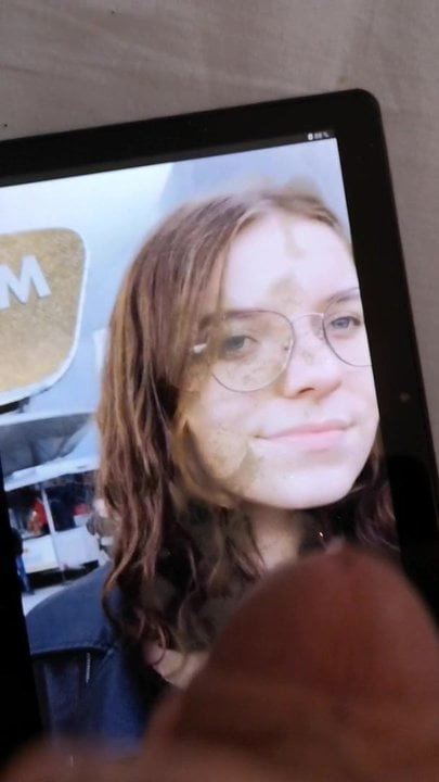 Cute redhead cum tribute