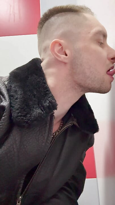 Chav Scally Boy Sucks Big Dick Glory Hole in Public Toilet