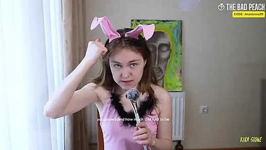 Fertig! Natürlich. Ich schaue mir ein Spielzeug im Hasenkostüm an. Bad Peach))))))