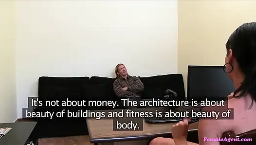 Female Agent - Buff Blond God Fucks Agent's Tight Little Pussy
