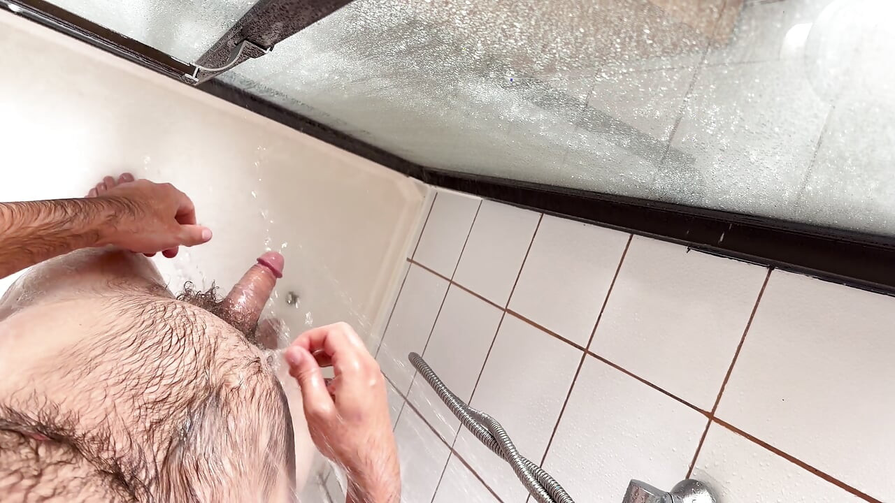 Straight guy gets a semi in the hostel shower