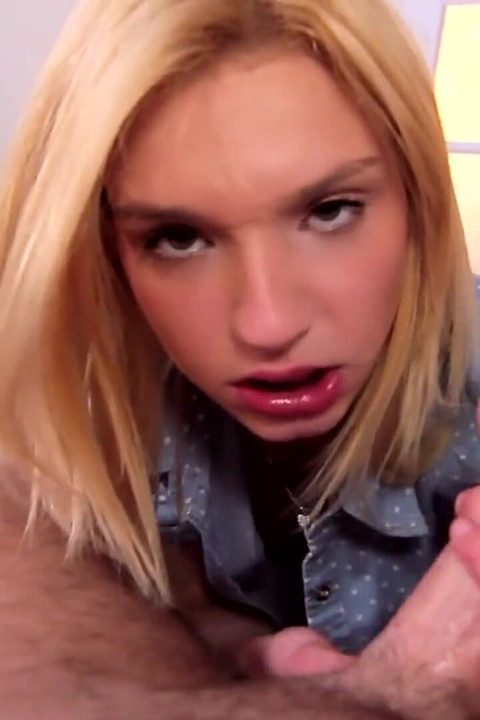 Blonde Teen Gives a Perfect Wet Blowjob