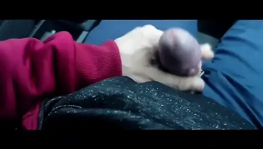 Almost caught! He jerks off in traffic in front of me, I love watching. Big cumshot! Part 1