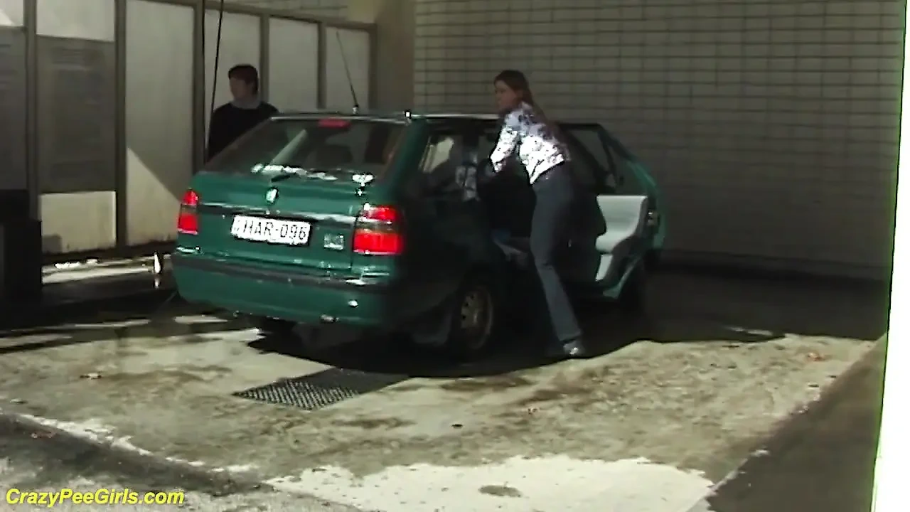 Outdoor peeing at the carwash