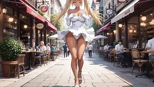 Ai lagi asik jalan-jalan bareng rumi - cewek ini lagi asik mainin memeknya ai