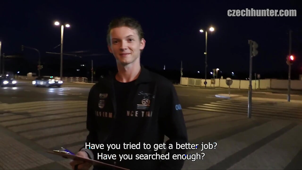 Czech Hunter - Cold Night Dicktraining Anti Smoking Student Sells His Straight Virgin Ass for Cash and Takes a Deep