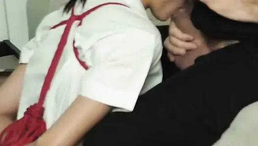 Authentisches paar - asiatische studentin gefesselt und gefickt - vertikales video