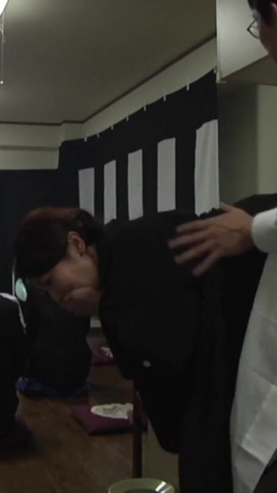 In Mourning Clothes Is Made to Orgasm. Come in Front of Their Husband’s Memorial Portrait | Clip 2