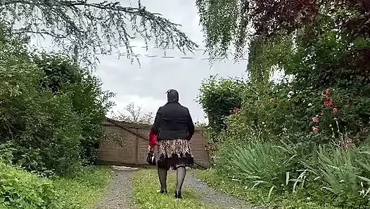 Dressed in a leopard skirt and lace for a night out