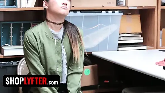 Shoplyfter - Skinny Mischievous Asian Jade Noir Caught Stealing and Got Disciplined by Perv Officer