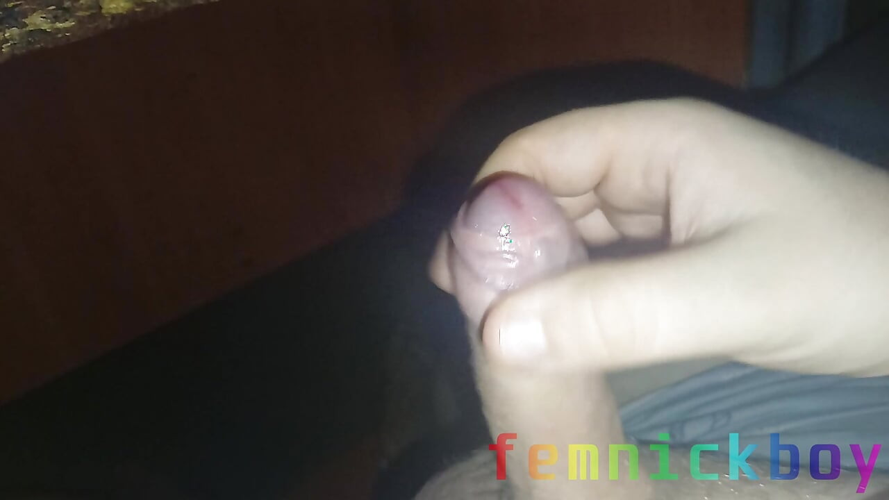 Fat dude jerks off his veiny cock and cums