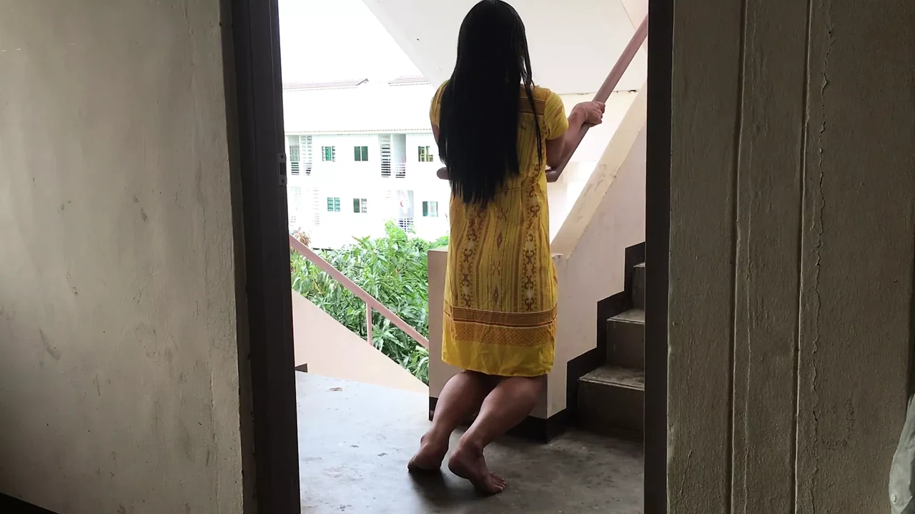 Solo masturbate in Dress set yellow 2