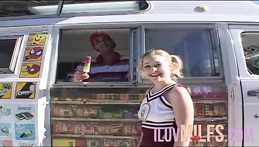 Small tits blonde babe adores fucking in a doggy