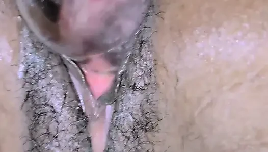 Pooja put his hand in his wife's pussy and inserted cucumber hot.