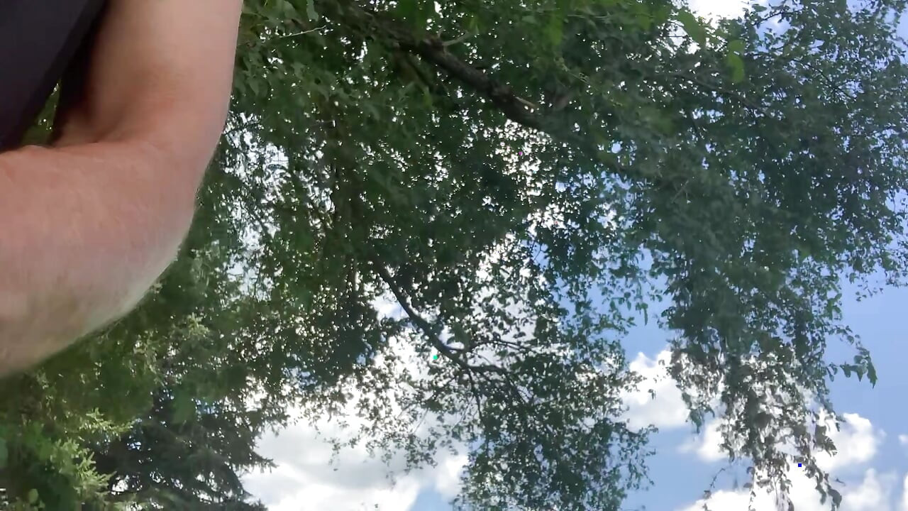 Outdoor cock pre cum and hot piss