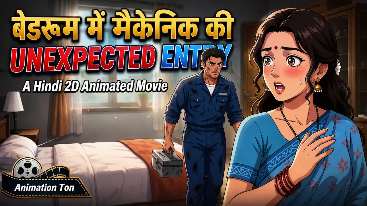 Unexpected Entry of Mechanic in Bedroom. Hindi 2D Animation