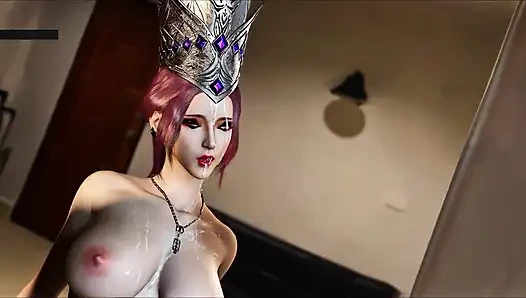 Animierte Göttin Flame: 3D curves Glow - 3D Animation hentai