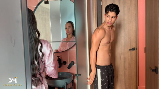 My stepbrother's girlfriend gets a lot of cock when we're left alone - Danner Mendez & Daniela Andrea