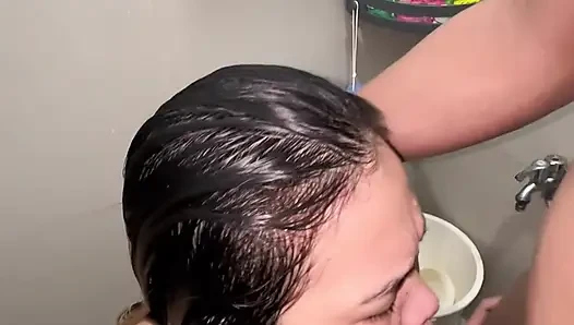 Filipina loves cum swallow while having public comport room!