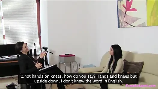 Female Agent - gadis langsing dengan toket aduhai dikejutkan sama petualangan ngentot pakai strap-on