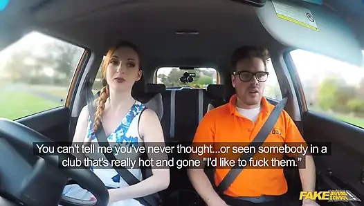Fake Driving School - Hot Redheads Dirty Secret: Outdoor Blowjobs and Big Tits Worship