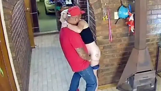 Blond girl geting som