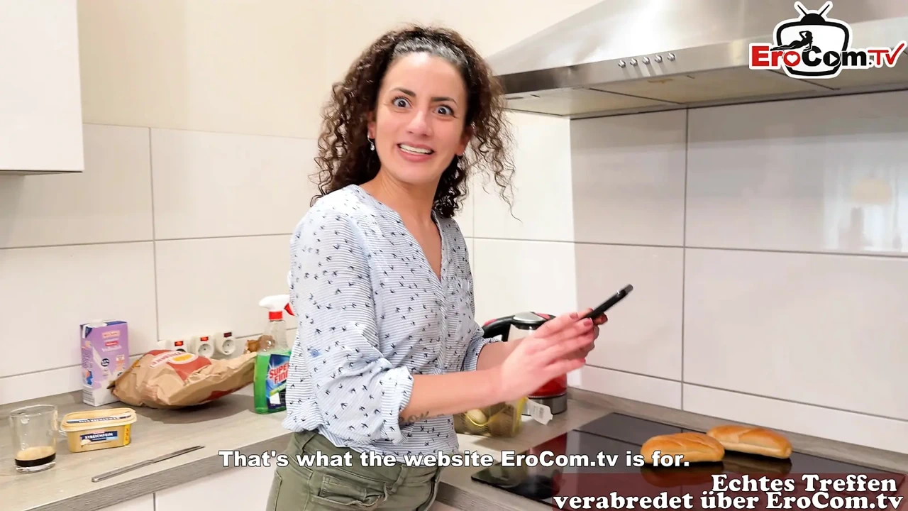 German Milf Next Door Does EroCom Sex Meeting In Her Kitchen