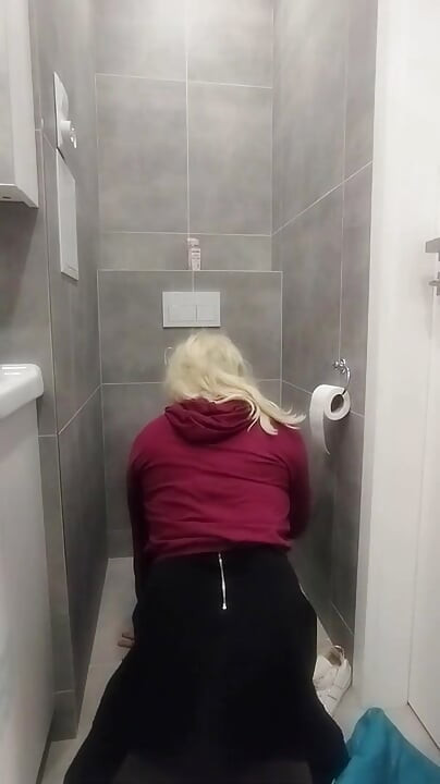 Teen slut licks the toilet at friend's house