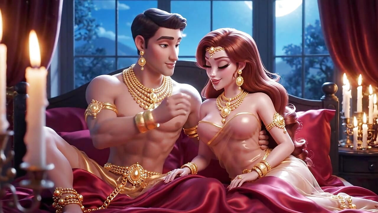 Luxury Cartoon Lovers Intimate Bedroom Romance Compilation - Gold Ornaments Sensual Animated Passion