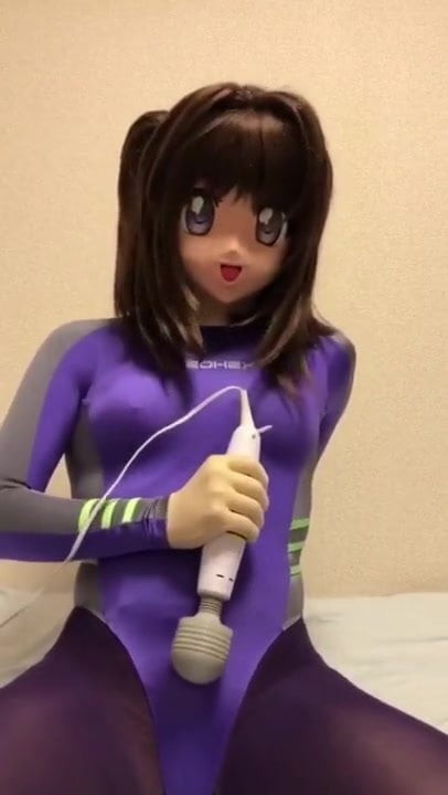 kigurumi purple leotard vibrating
