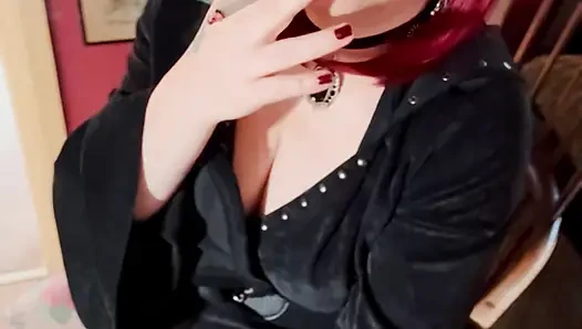 This Goth Loves to Dangle Her cigarette - Tina Snua Smoking A Cigarette With Lots Of Dangles
