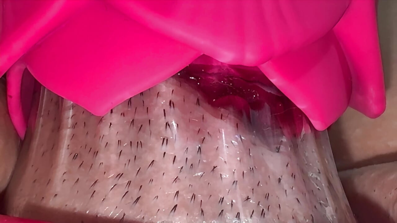 Young girl uses powerful sucker